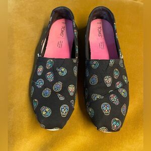 Toms Alpargata Glow In The Dark Day of the Dead Sugar Skulls 8.5